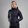 Eclipse Blue Montane Women's Anti-Freeze Hooded Down Jacket Model 3