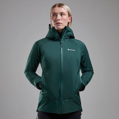 Deep Forest Montane Women's Cetus Lite Waterproof Jacket Front