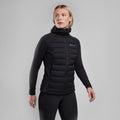 Black Montane Women's Composite Hooded Down Jacket Model Front