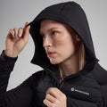 Black Montane Women's Composite Hooded Down Jacket Model 5