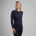 Eclipse Blue Montane Women's Dart Lite Long Sleeve T-Shirt Model Front