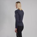 Eclipse Blue Montane Women's Dart Long Sleeve T-Shirt Model Back