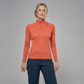 Lava Montane Women's Dart Zip Neck T-Shirt Model Front FDRZILAV