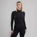 Black Montane Women's Dart XT Thermal Zip Neck T-Shirt Model Front