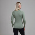 Pale Sage Montane Women's Dart XT Thermal Zip Neck T-Shirt Model Back