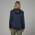 Eclipse Blue Montane Women's Featherlite Hooded Windproof Jacket Model Back
