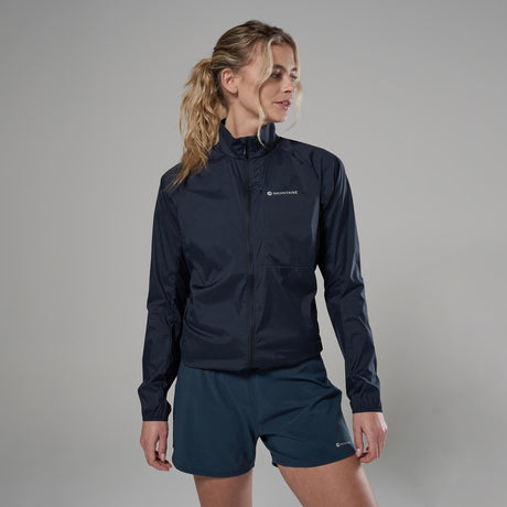 Eclipse Blue Montane Women's Featherlite Windproof Jacket Front