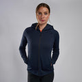 Eclipse Blue Montane Women's Fury Hooded Fleece Jacket Model 3