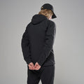 Black Montane Women's Khamsin Lite Hooded Softshell Jacket Model Back FKHLHBLA