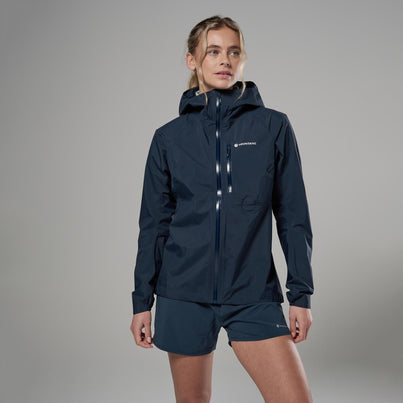 Eclipse Blue Montane Women's Minimus Lite Waterproof Jacket Front FMLIJECL