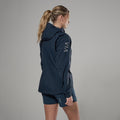 Eclipse Blue Montane Women's Minimus Lite Waterproof Jacket Model Back FMLIJECL