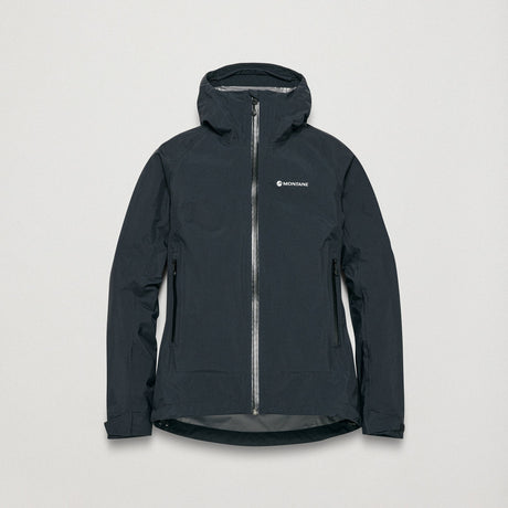 Black Montane Women's Norste Lite Waterproof Jacket Front FNLJABLA