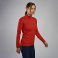 Saffron Red Montane Women's Protium Lite Pull On Fleece Model Front