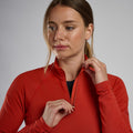 Saffron Red Montane Women's Protium Lite Pull On Fleece Model 4