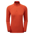 Saffron Red Montane Women's Protium Lite Pull On Fleece Front