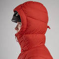 Saffron Red Montane Women's Resolve XT Hooded Down Jacket Model 7