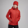 Saffron Red Montane Women's Respond Hooded Insulated Jacket Model 3