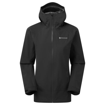 Black Montane Women's Solution Waterproof Jacket Front