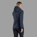 Eclipse Blue Montane Women's Tenacity Hooded Softshell Jacket Model Back