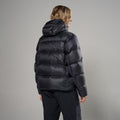 Black Montane Women's Thaw Hooded Down Jacket Model Back FTHAHBLA