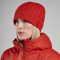 Saffron Red Montane Windjammer Beanie Hat Model Front