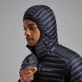 Black Montane Men's Anti-Freeze Lite Hooded Down Jacket Model 7