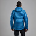 Electric Blue Montane Men's Anti-Freeze Lite Hooded Down Jacket Model Back