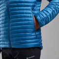 Electric Blue Montane Men's Anti-Freeze Lite Hooded Down Jacket Model 3