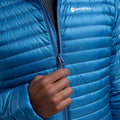 Electric Blue Montane Men's Anti-Freeze Lite Hooded Down Jacket Model 8