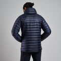 Eclipse Blue Montane Men's Anti-Freeze Hooded Down Jacket Model Back