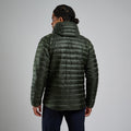 Oak Green Montane Men's Anti-Freeze Hooded Down Jacket Model Back