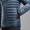 Stone Blue Montane Men's Anti-Freeze Hooded Down Jacket Model 4