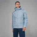 Frost Blue Montane Men's Anti Freeze Hooded Down Jacket Model Front MAFZHFRO