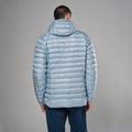Frost Blue Montane Men's Anti Freeze Hooded Down Jacket Model Back MAFZHFRO