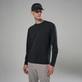 Black Montane Men's Alhena Long Sleeve Merino Blend T-Shirt Model Front