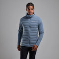 Stone Blue Montane Men's Composite Hooded Down Jacket Model Front