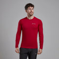Acer Red Montane Men's Dart Lite Long Sleeve T-Shirt Model Front