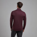 Dark Garnet Montane Men's Dart Zip Neck T-Shirt Model Back