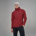 Dark Maple Montane Men's Dura XT Hooded Fleece Jacket Model Front MDXTHDAM