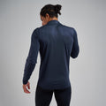 Eclipse Blue Montane Men's Dart XT Thermal Zip Neck Long Sleeved Top Model Back