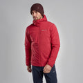 Acer Red Montane Men's Fireball Hooded Insulated Jacket Model Front