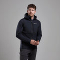 Black Montane Men's Fury XT Hooded Fleece Jacket Model Front