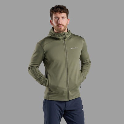 Caper Montane Men's Fury Lite Hooded Fleece Jacket Front
