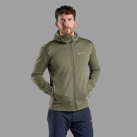 Caper Montane Men's Fury Lite Hooded Fleece Jacket Front