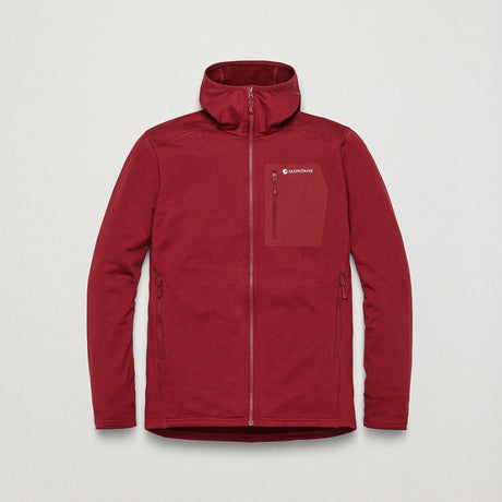 Dark Maple Montane Men's Protium CP Hooded Fleece Jacket Front MPCPHDAM