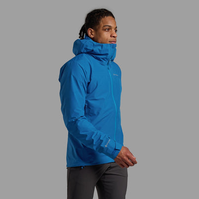 Neptune Blue Montane Men's Phase Lite Waterproof Jacket Front MPLJANEP