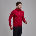 Acer Red Montane Men's Protium Lite Hooded Fleece Jacket Model Front