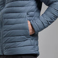 Stone Blue Montane Men's Resolve Hooded Down Jacket Model 1