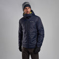 Eclipse Blue Montane Men's Respond XT Hooded Insulated Jacket Model Front
