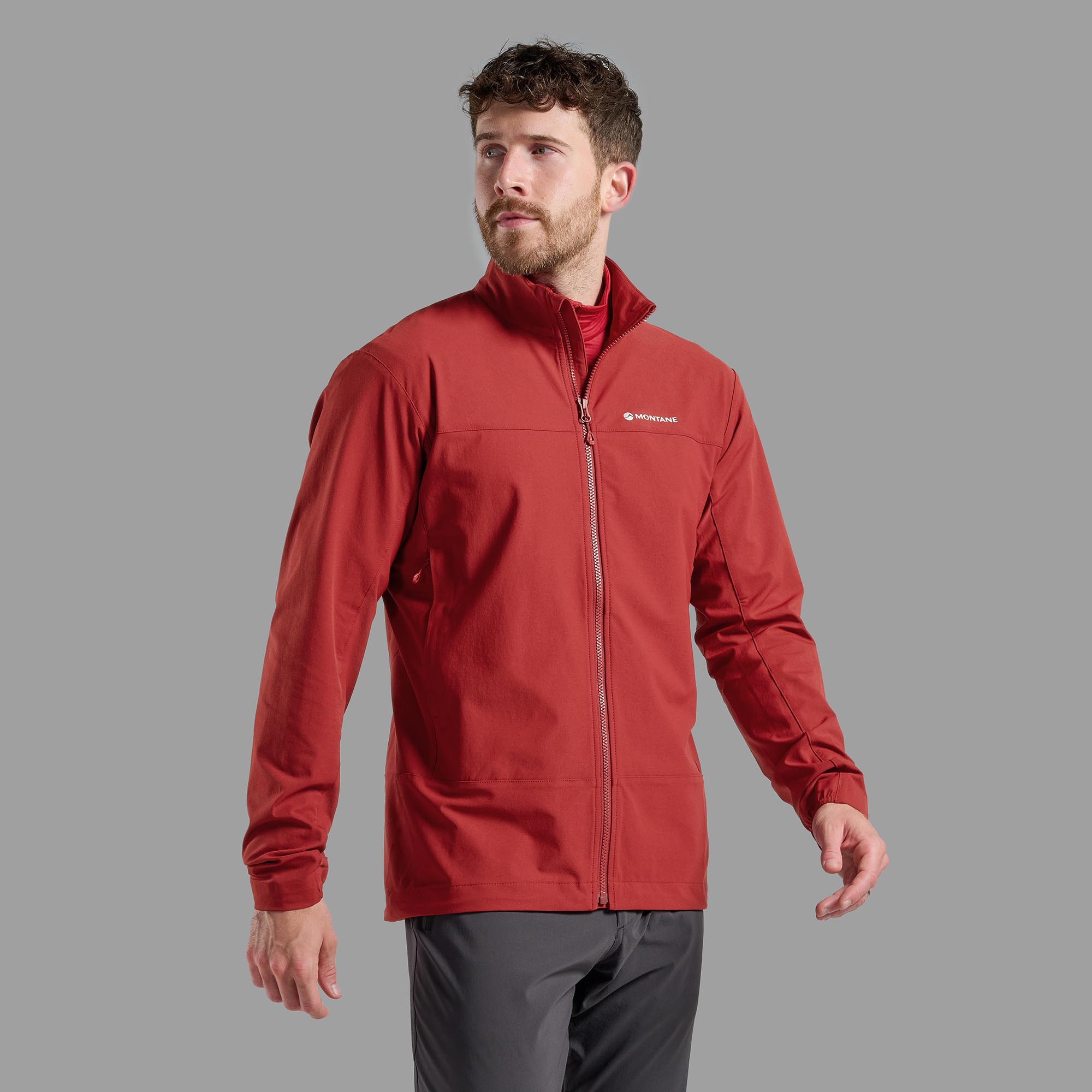 Dark Maple Montane Men's Tenacity Softshell Jacket Model Front